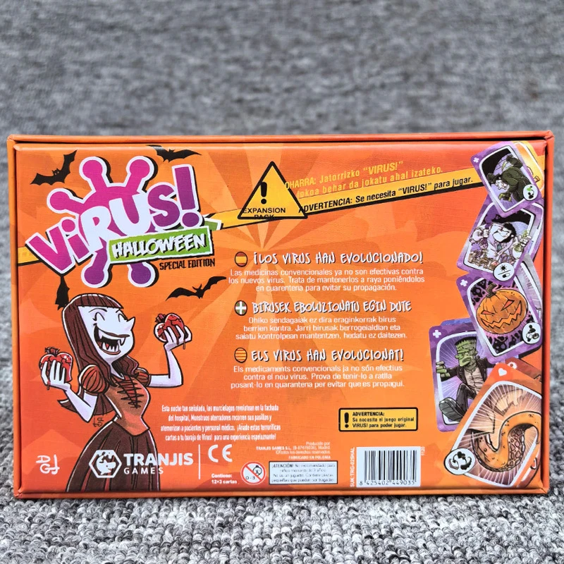 VIRUS VIRUS2 Giochi di carte Playcard, Edizione speciale di Halloween - Gioco interattivo per riunioni di famiglia di giocattoli genitore-figlio