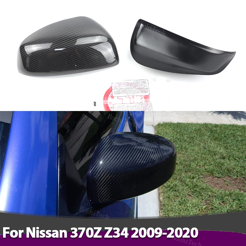 

Real Carbon Fiber Rearview Mirror cover Cap add-on sticker for Nissan 370Z Z34 2009-2020