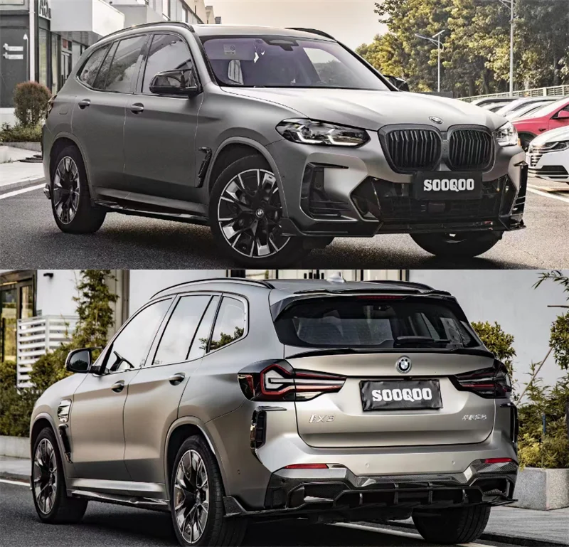 Dla BMW IX3 G08I 2022 2023 2024 prawdziwa sucha przednia warga z włókna węglowego tylny dyfuzor zderzak boczne spódnica Spoiler Body Kit