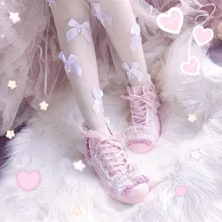 Sweet Princess Flat Canvas Shoes Fresh Pink Strap Women's Shoes Lolita Student Shoes College Style Kawaii Shoes Cosplay Loli