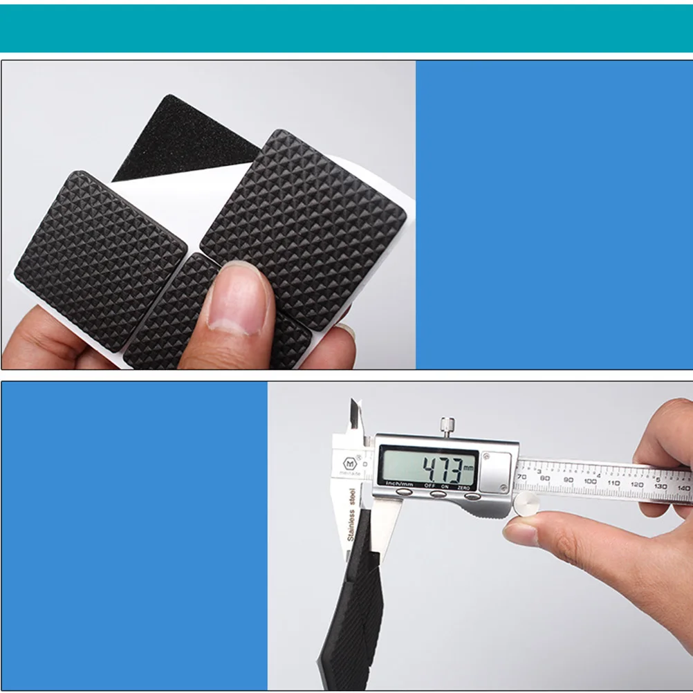 

12Pcs Floor Protector Pads for Furniture Eva Non-Slip Self-Stick Chair Feet Covers 4.5x4.5cm Black Durable Table Mat Silent