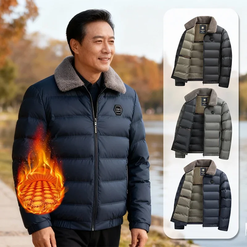 Big Collar 2026Winter Parkas Men Thicken Casual Outwear Slim Fit Outwear Waterproof Warm Stand Collar Outwear Coat Cotton Jacket