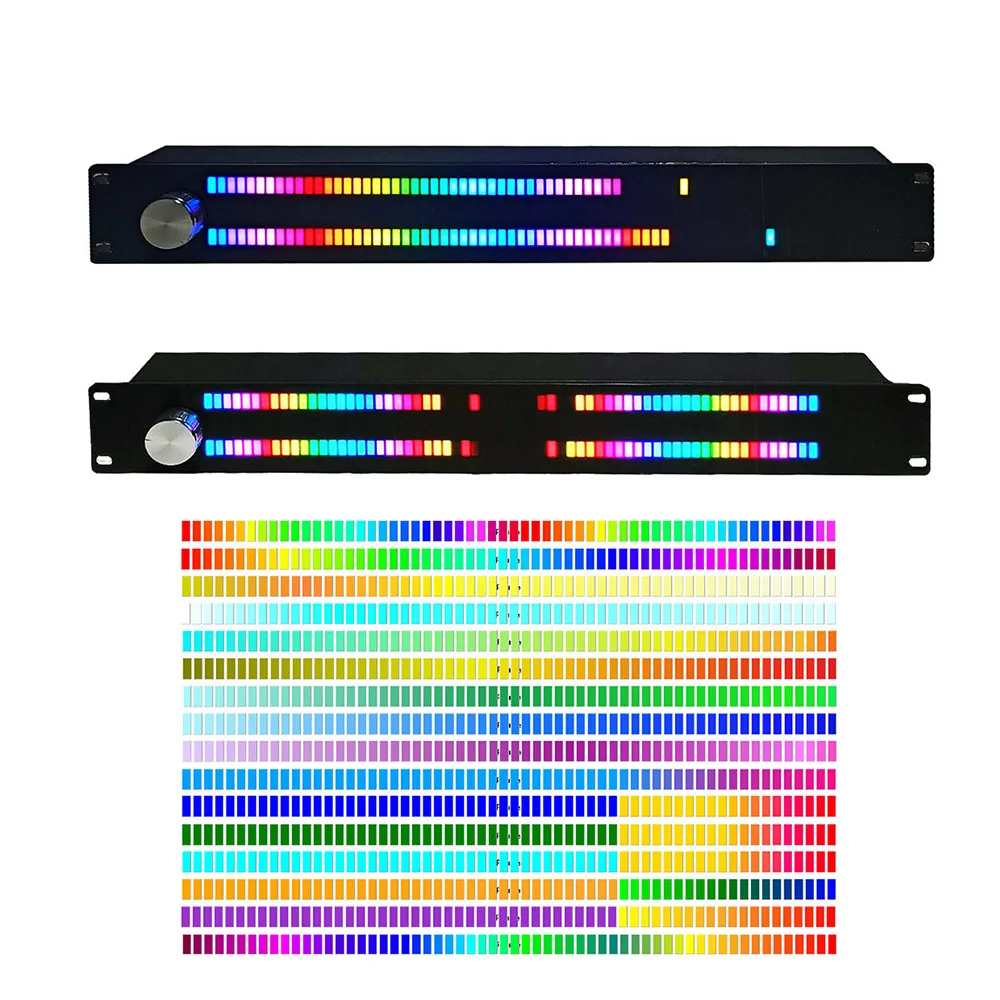 1U/1.5U Music Level Indicator 128 Full Color LED Music Spectrum Digital Display Atmosphere Light Audio Signal Melody Rhythm Lamp