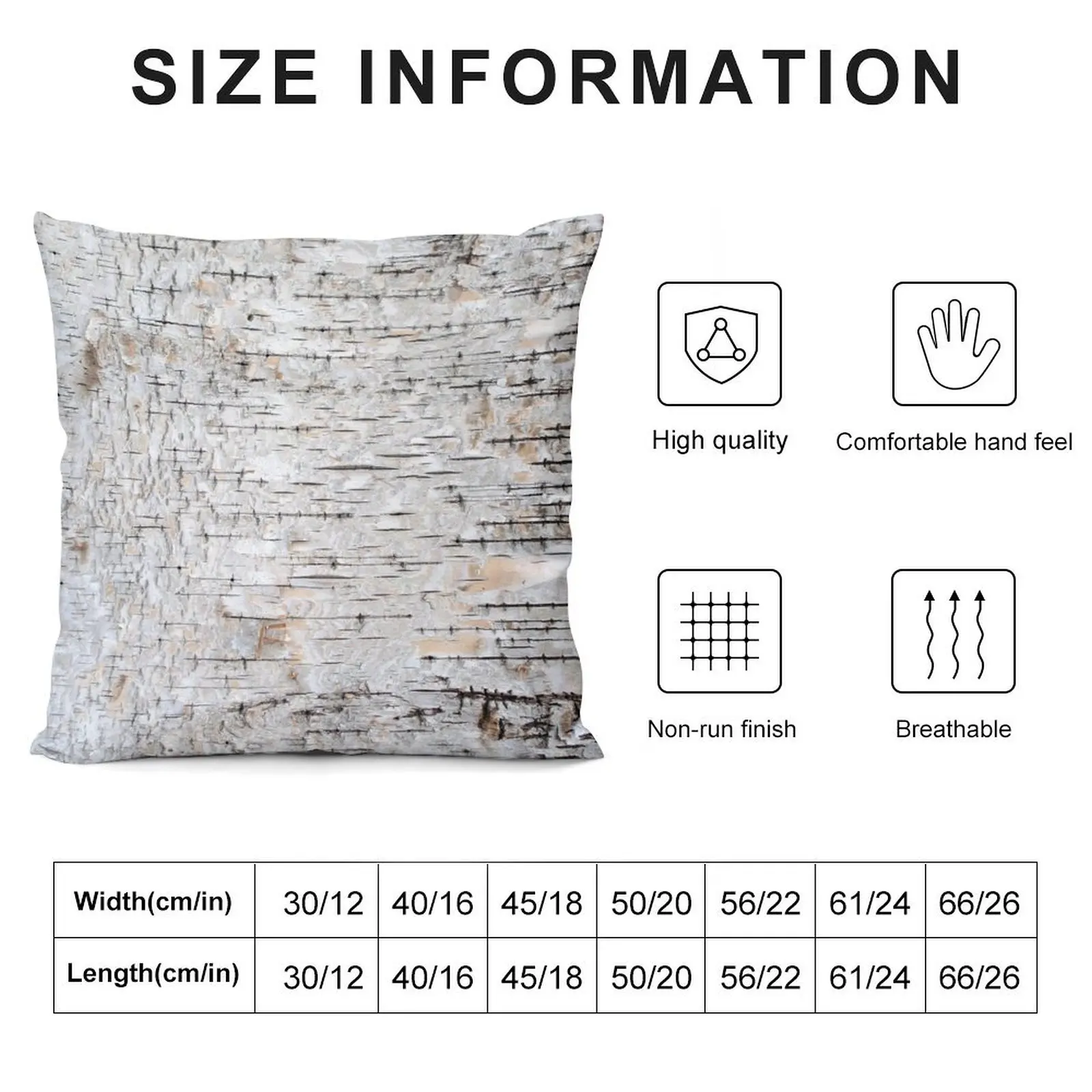 Birch Bark Throw Pillow Pillowcases Sofas Covers pillow