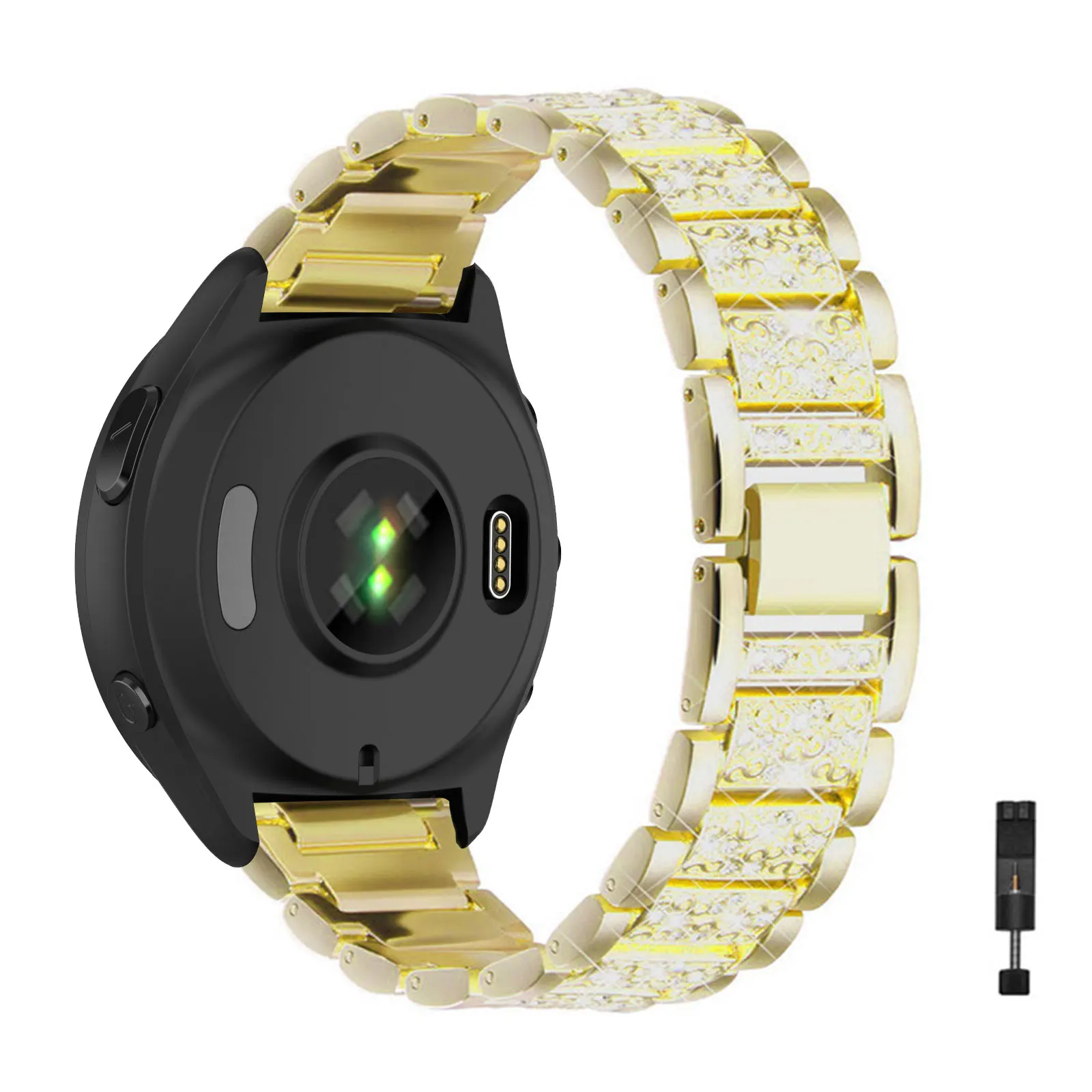 

Diamond Bands for Garmin Forerunner 570 47mm/255/255 Music/265/265 Music Band, Glitter Metal Strap for Women