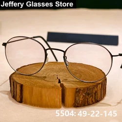 Denmark Brand Round Screwless Glasses Frame Men Women TT Titanium Light Weight Eyeglasses Simple Thin Rim Ultralight Gafas New