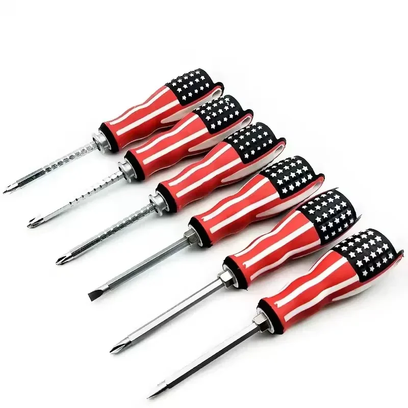 T1 Factory High Quality Cheap Price 2 Way Screwdriver with Flag Print on Handle