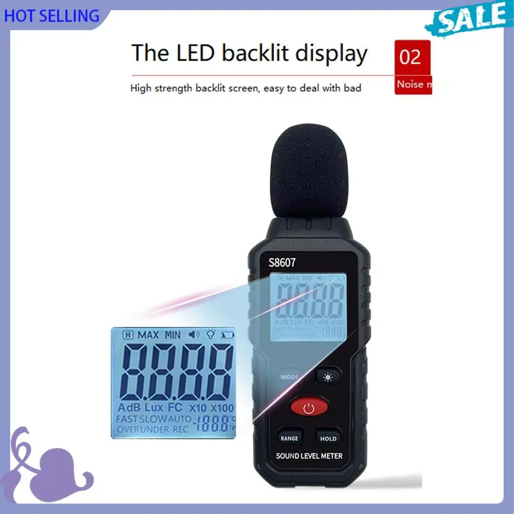 ABVB-Digital Sound Level Noise Meter Measurement 30-130DB DB Decibel Detector Audio Tester Metro Diagnostic Tool