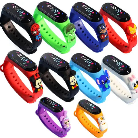 Mode Musse Pigg Barnklockor Flickor Elektroniska Armband Sport Touch LED Spiderman Dock Barnklocka Dam Vattentät Klocka 8 best sales vackra enkla klockor för tjejer - №3