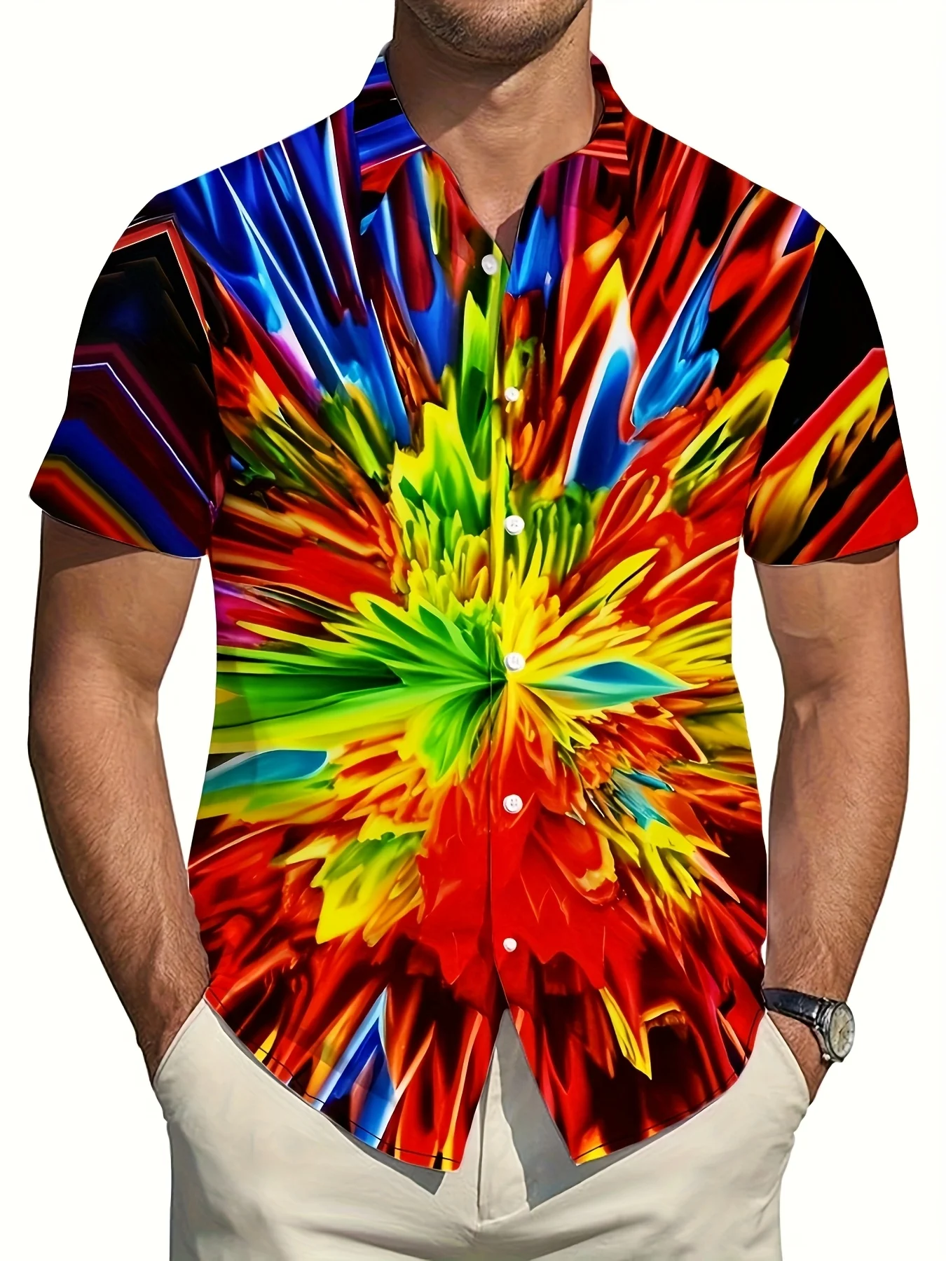

Hawaii Men's Casual Fashion Short Sleeve Shirt New 2025，