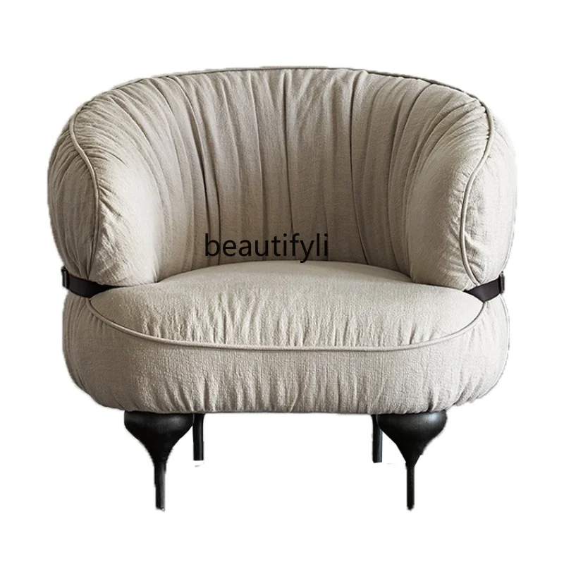 

Affordable Luxury Style Linen Couch Single Enclosed Modern Break Kinber Chair Designer Make-up Chair Single-Seat Sofa Chair