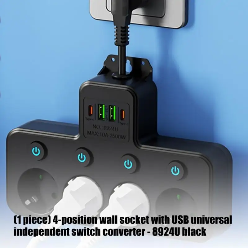 31BA Outlets And 4 USB Charging Port Powered Belt with Overloaded Protecting Universals Wall Adapters for Home Office Use