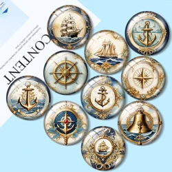 Navigation and ship patterns 10pcs mix18mm/20mm/25mm Round photo glass cabochon demo flat back Making findings