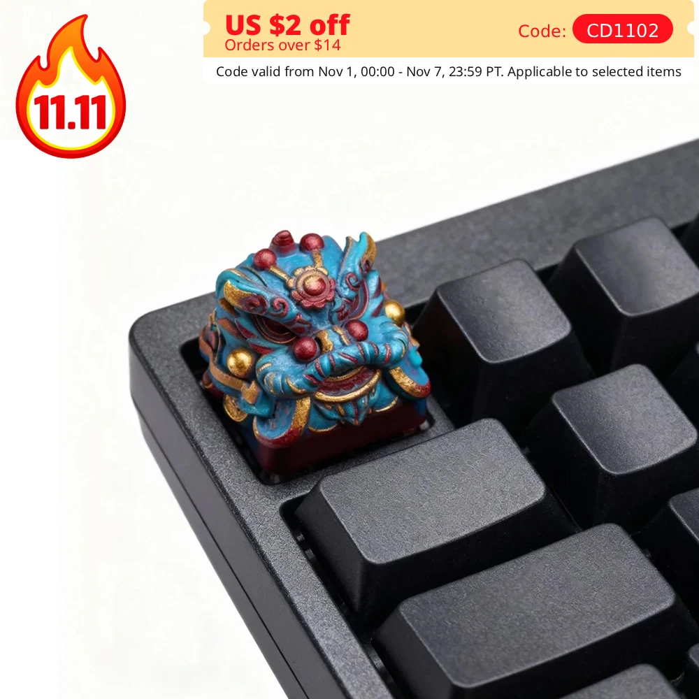 

Колпачки для клавиш SA для механической клавиатуры ESC, полимерные колпачки для клавиш на заказ, китайские игровые клавиатуры с изображением льва, колпачки для клавиш