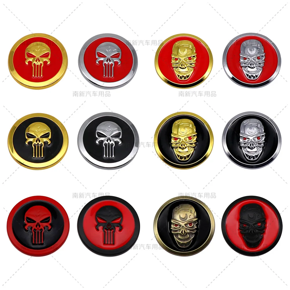

Automobile round metal skull labeling body stickers three-dimensional rear logo decoration stickers modified