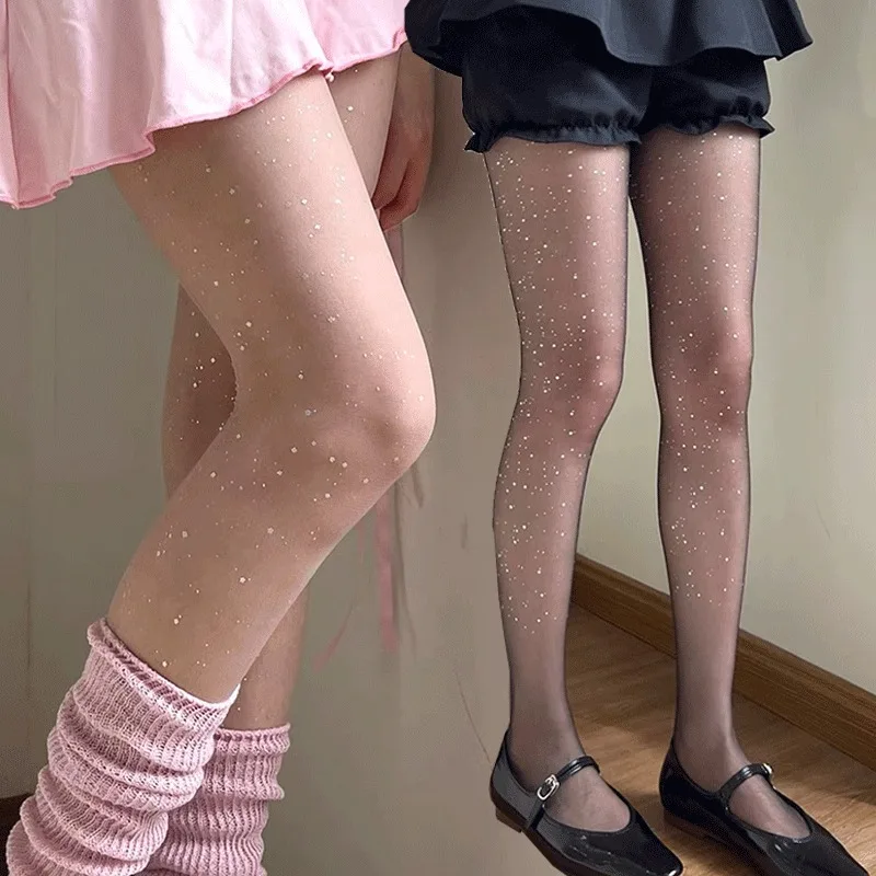 Sexy feminino diamante strass fishnet sexy meias pretas escuro fino bling meia-calça coxa alta meias roupa interior meia-calça