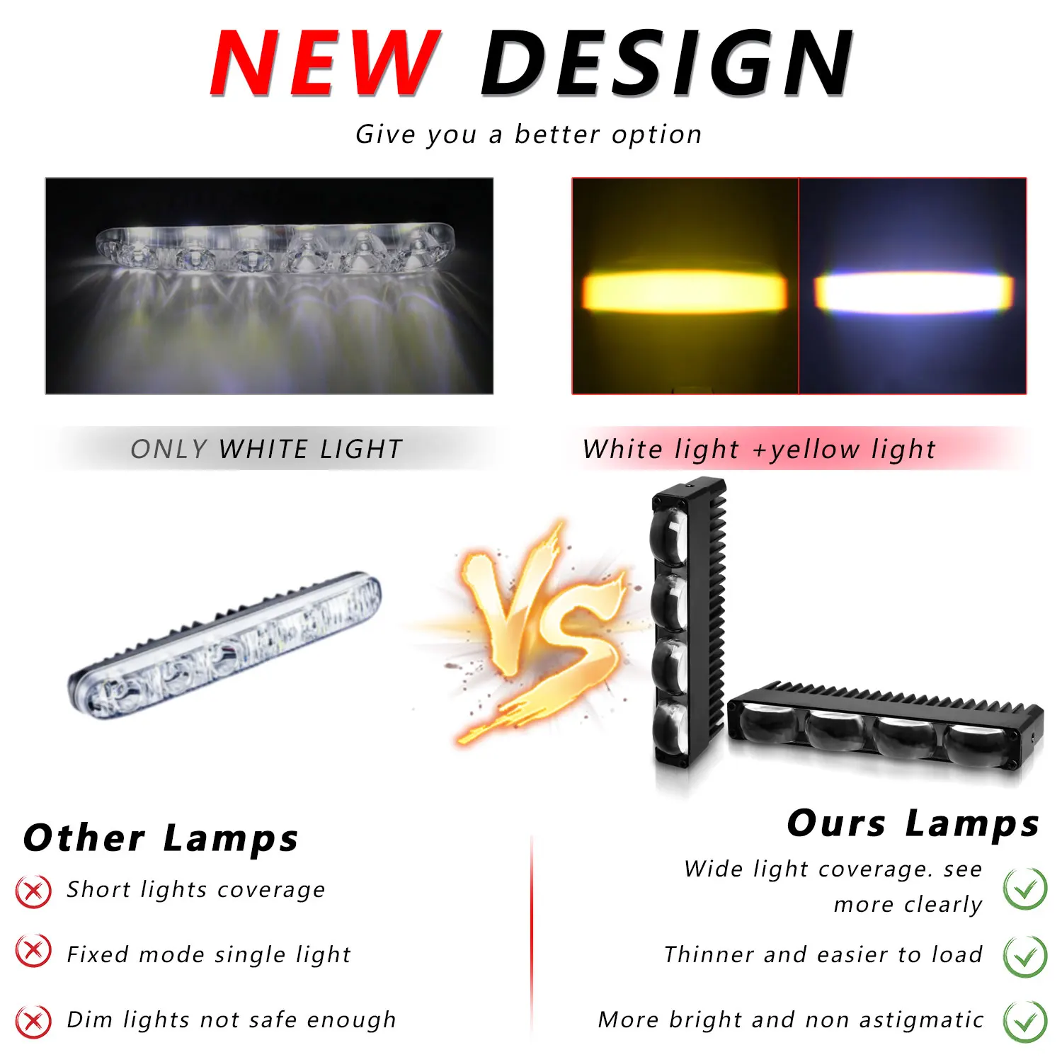 MONDEVIEW 2pcs 5-inch S24 Car Dual Light Grille Spotlights Flat Convex Lens Grille Lights for Off-Road Vehicle SUV ATV - Image 3