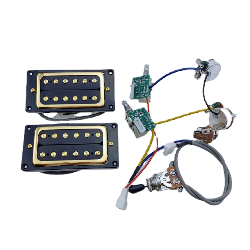 

Humbucker Pickups with Pro Wiring Harness for Silver Cover 1 Set Standard ProBucker N and B Alnico Electric Guitar