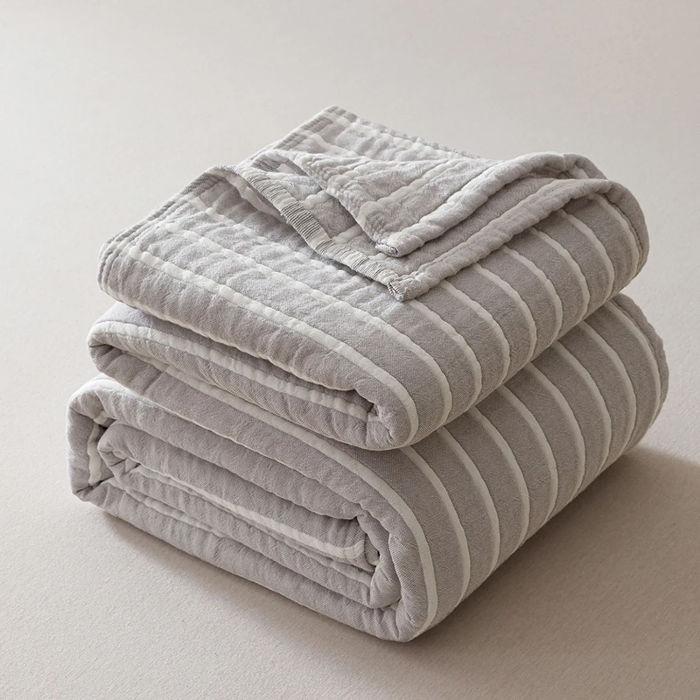 Super Soft 100% Cotton Gauze Blanket Japanese Striped Cotton Throw Blankets for Sofa Bed Lightweight Towel Blanket Summer Quilt