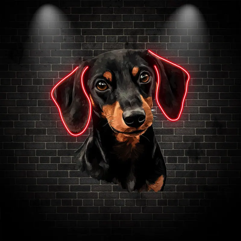 Pet Dog Dachshund Wall Hanging Decor Custom LED Neon Sign