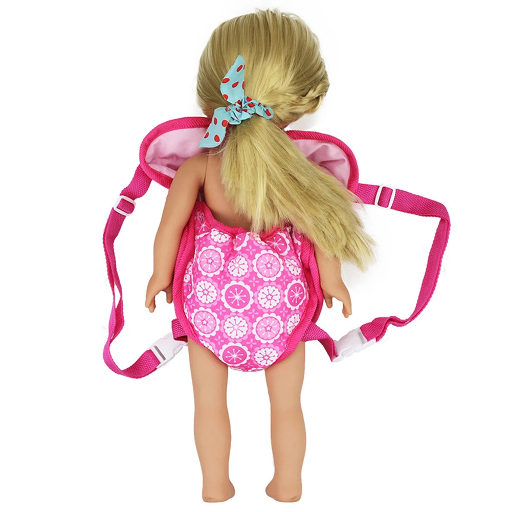 Newborn Doll Carrier Fit Outdoor Backpack with 43cm Baby Reborn Toy 18 inch American Dolls Portable Bag Accessories