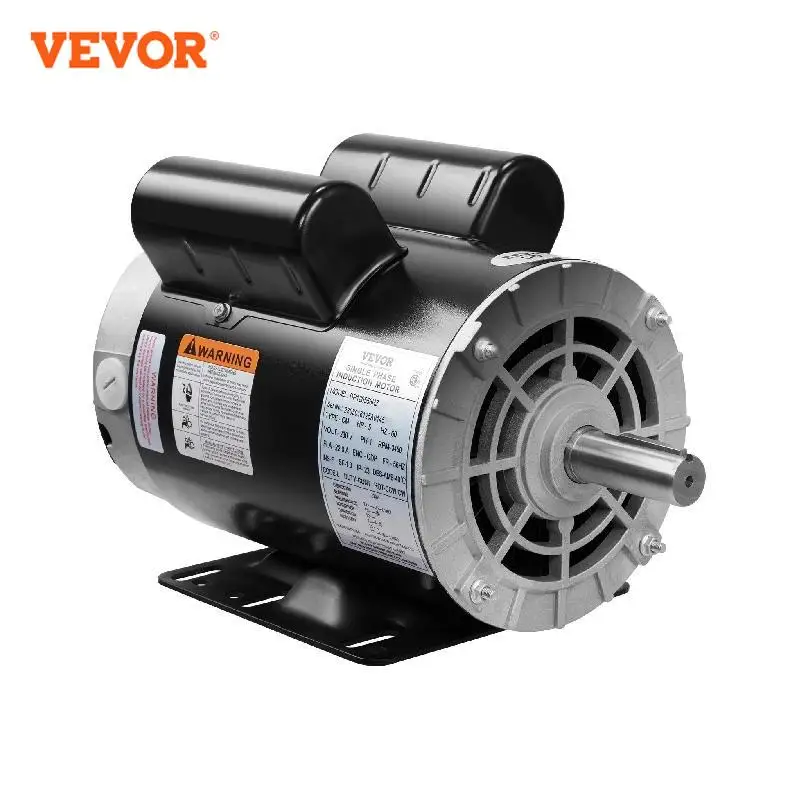 VEVOR 5HP Air Compressor Electric Motor 220V CW/CCW Rotation 22 Amps 3450RPM Single Phase High Speed AC Motor for Air Compressor