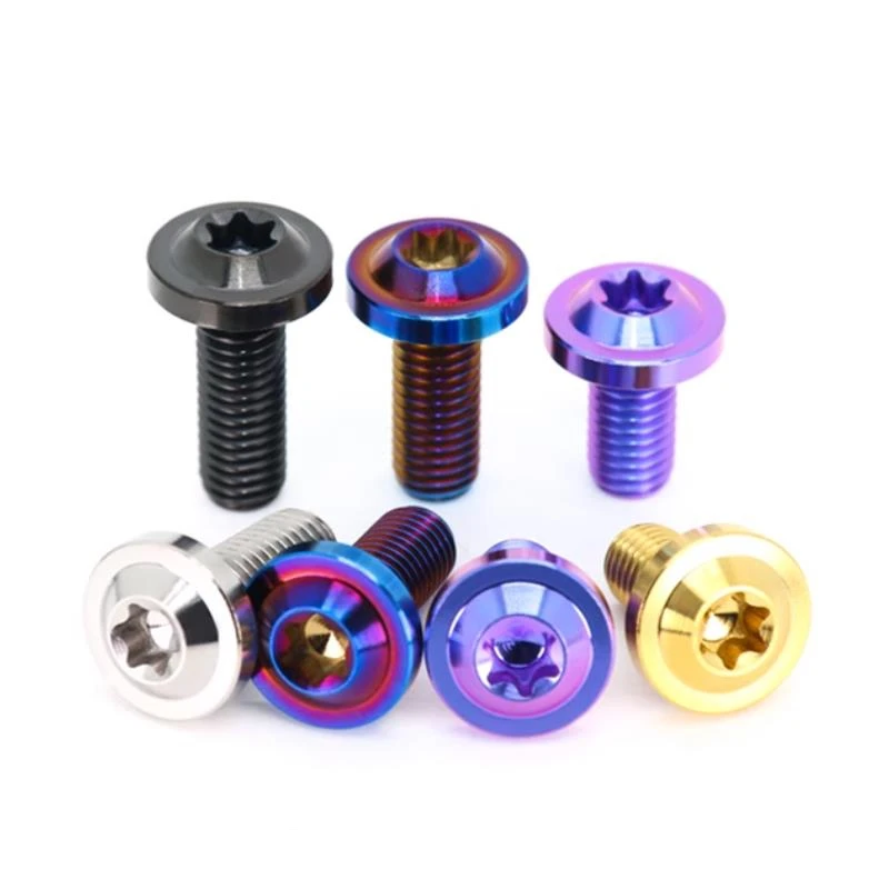 Anti-theft TC4 Titanium Alloy PVD Screws - Torx Hexalobular Socket Pan Head, M5 M6 M8 M10 for E-Scooter & Moto Refit