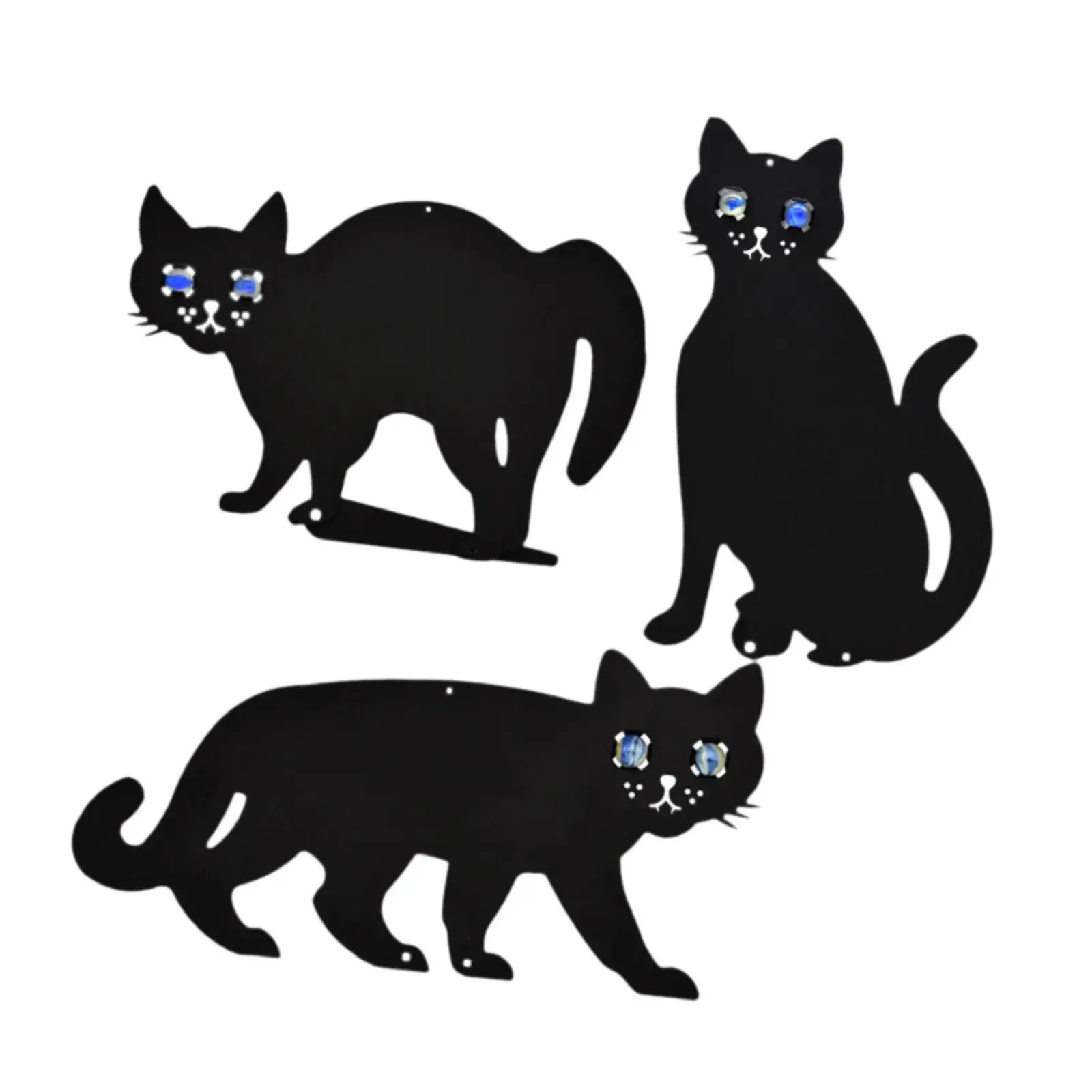 3x estacas decorativas de Metal para jardín de gato negro, adornos para césped, estacas de animales fáciles de instalar para Patio exterior, regalos para amantes de los gatos