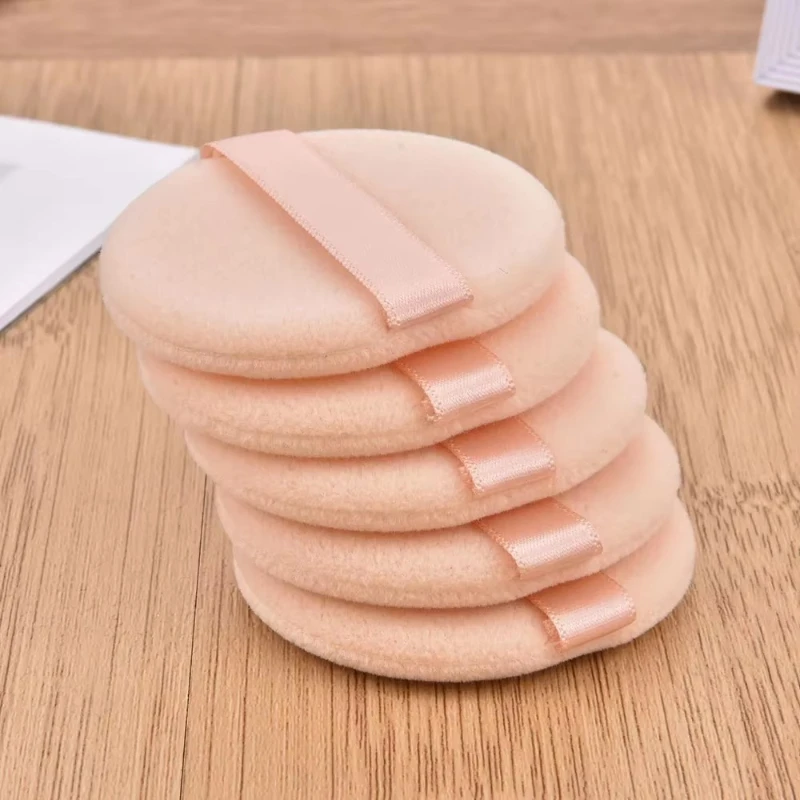 5/10/20/30pcs Powder Puff Cotton Cosmetic Powder Makeup Puffs Pads Makeup With Ribbon Face Powder Puffs For Loose And Foundation