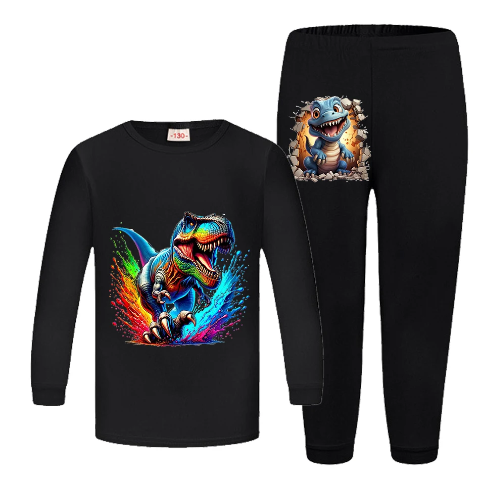 Dinosaur Kid Pajama Sets Kids World Cartoon Pjs Baby Girls Long Sleeve Tops Pants 2pcs Set Boys Sleepwear Children's Sets