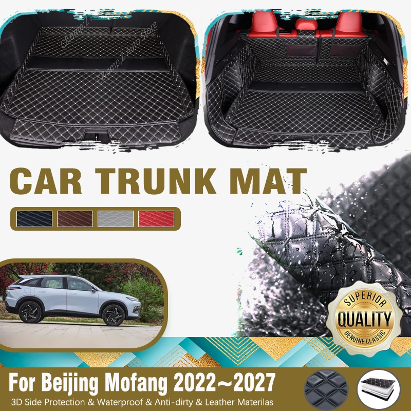 

Car Trunk Mats For BAIC Beijing Mofang 5 X6 X55 Tiger Six Cirelli 4 2022~2027 Leather Storage Cover Cargo Liner Auto Accessories