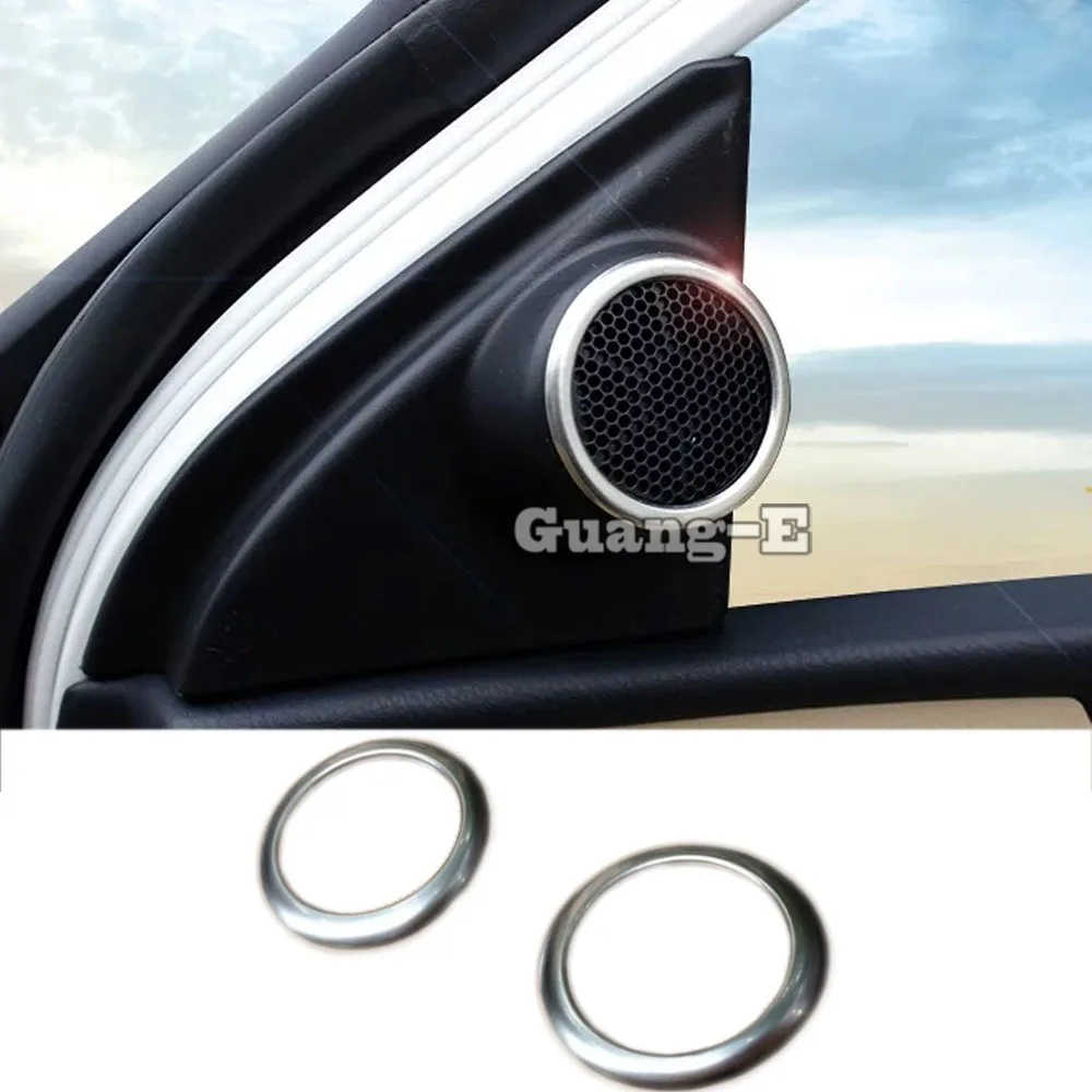 For Toyota Corolla Altis 2014 2015-2019 Styling Stick ABS Silver Inside Audio Speak Sound Cover Ring Circle Lamp Trim Part 2pcs