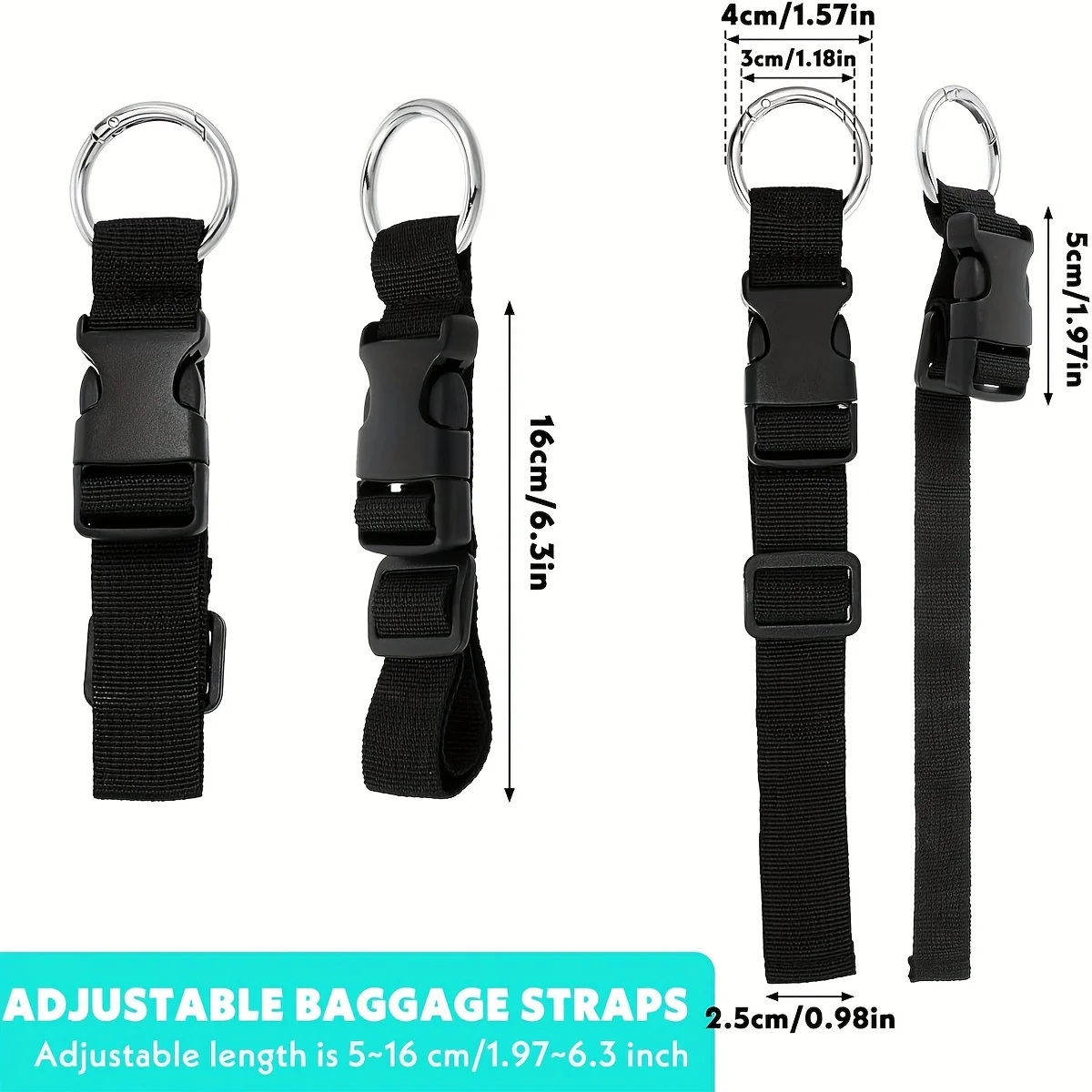 Travel Luggage Fixed Strap Backpack External Strap Portable Strap With Release Buckle Add-A-Bag Luggage Strap Belt Jacket Holder