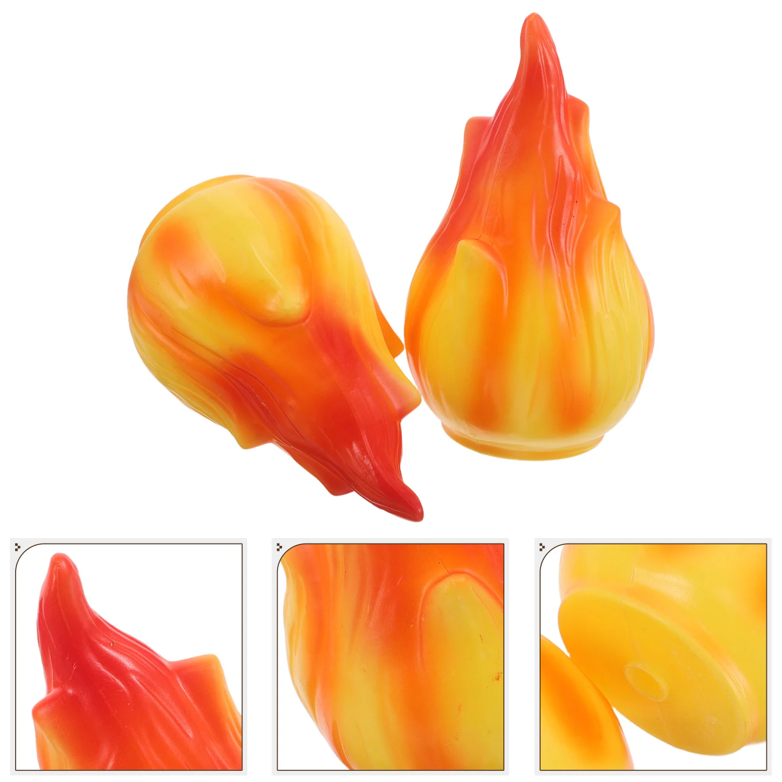 

2Pcs Flame Lamp Shade Outdoor Solar Light Replacement Parts Realistic Flickering Effect Durable Plastic Patio Garden Decorative