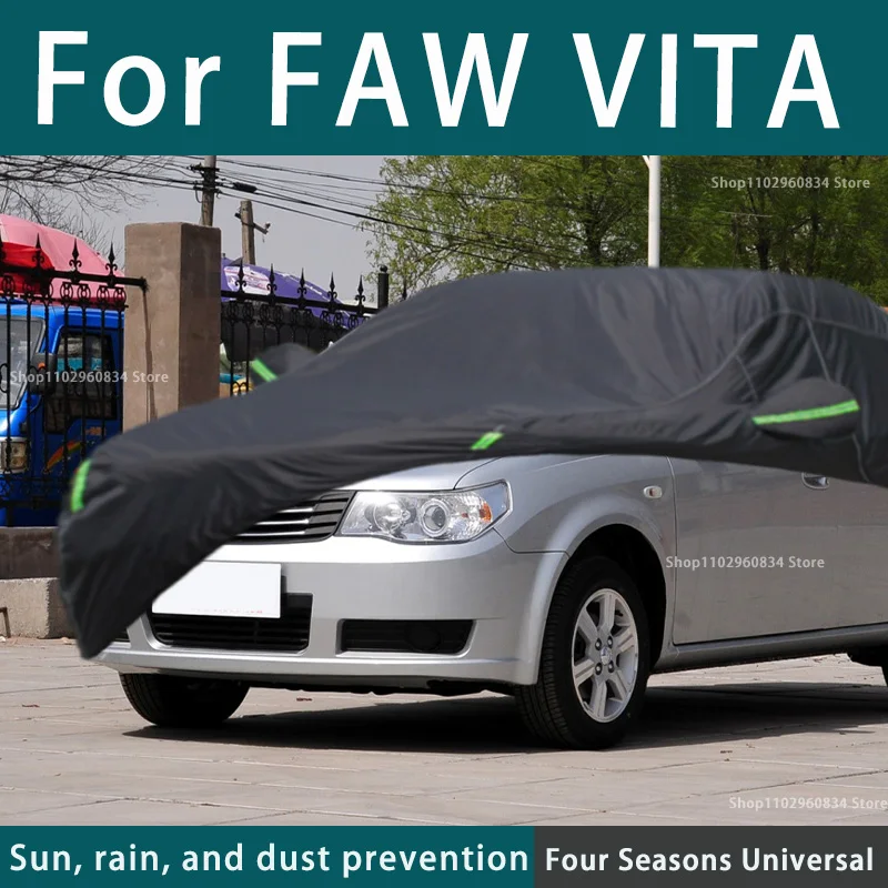 

For FAW Jumpal Vita 210T Full Car Covers Outdoor Uv Sun Protection Dust Rain Snow Protective Car Cover Auto Black Cover