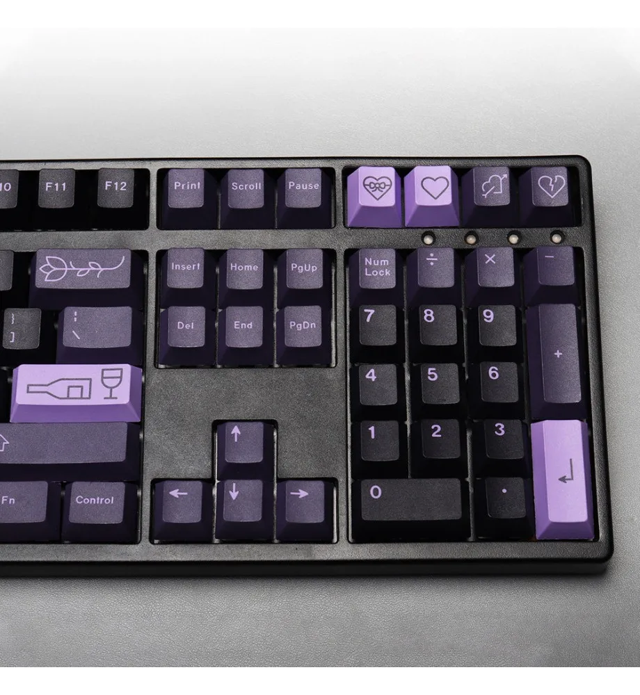 Keycap personality sublimation full set of mechanical keyboard cap first love keycap purple original height PBT