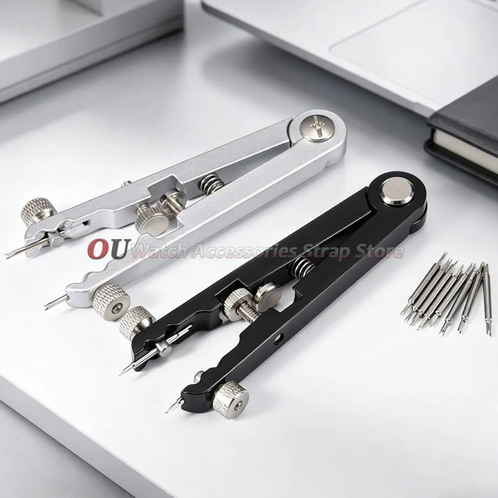 10 Pins Watchband Spring Bar Plier Bracelet Aluminum Alloy Repair Removing Tool Remover V-Shaped Adjuster Plier 6825 Watch Strap
