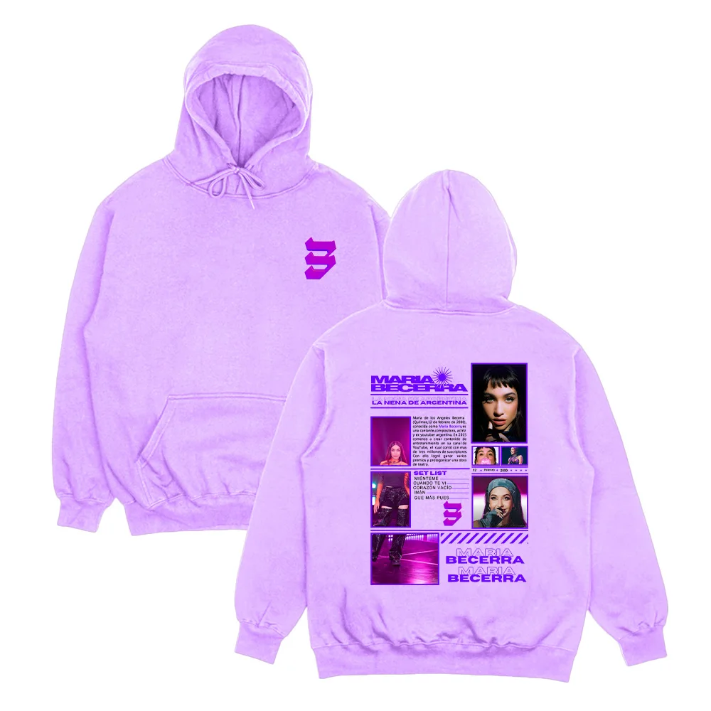 

María Becerra LA NENA DE ARGENTINA Album Hoodie Graphic Sweatshirt Men Women Vintage Hip Hop Street Pullover Harajuku Streetwear