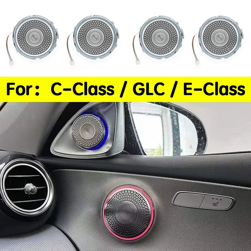 For Mercedes-Benz 64 Colors 4 Door LED Mediant Cover Plate With Ambient Light C -Class W205 GLC X235 W213 E-Class Car Decoration