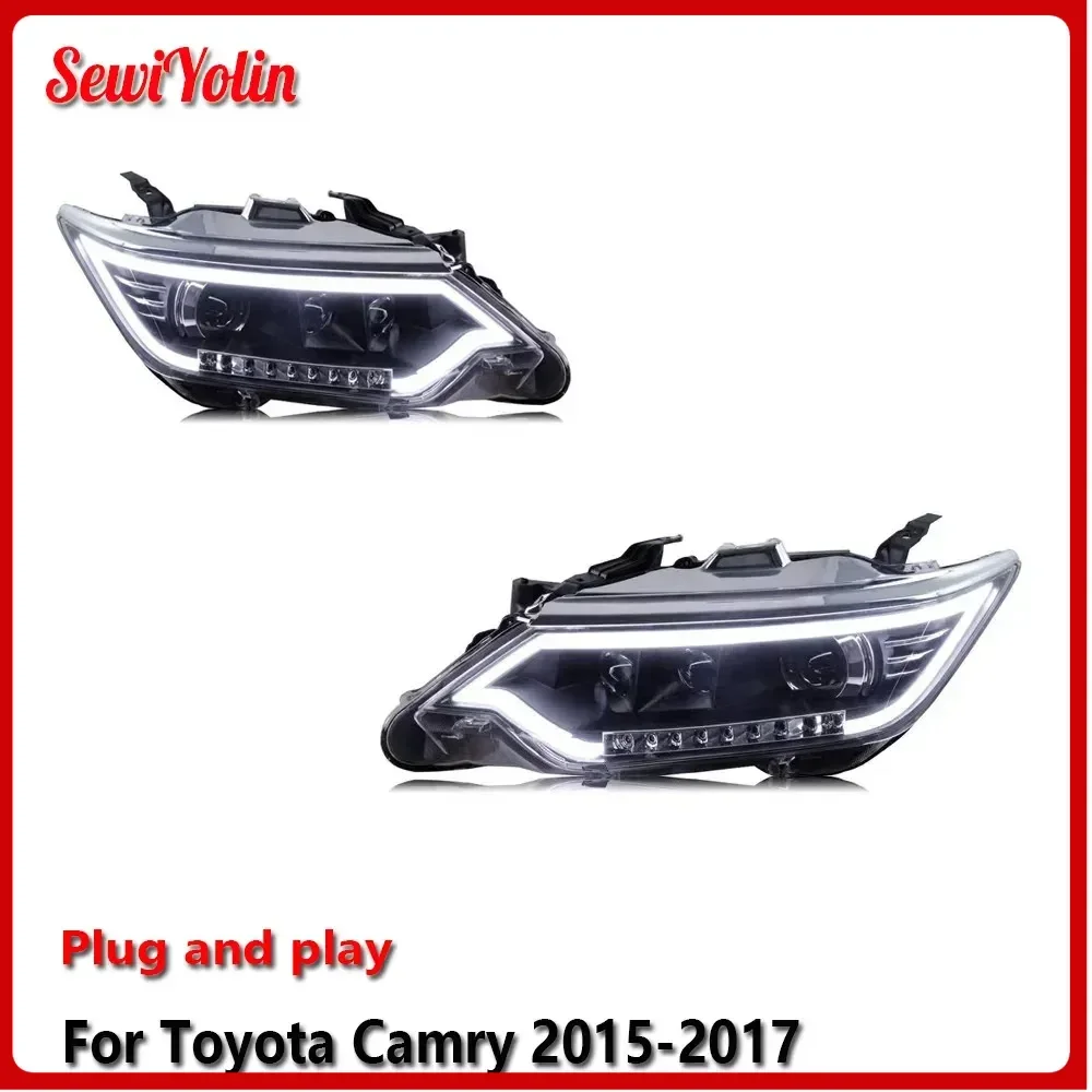 

Car LED Headlight Light Assemblies For Toyota Camry 2015-2017 Auto Fog DRL Brake Turn Signal Lamp Plug and Play