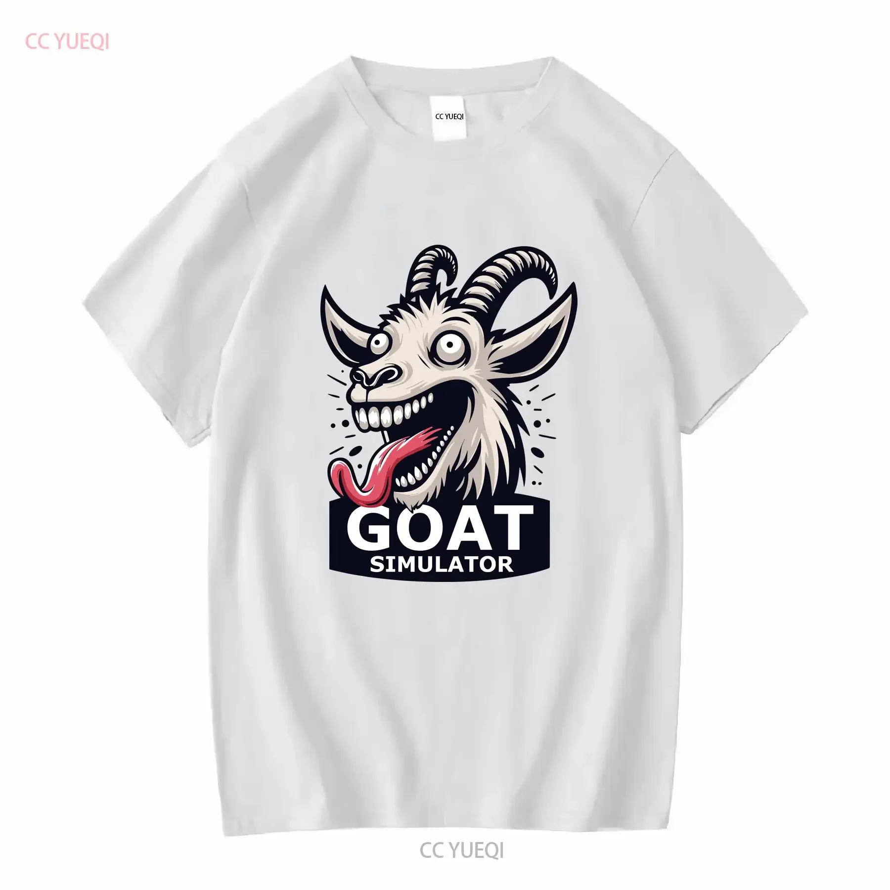تي شيرت محاكاة الماعز الصراخ بأكمام طويلة أو قصيرة عتيقة مغسولة قابلة للتنفس أوم جرافيك أنيق للارتداء اليومي
