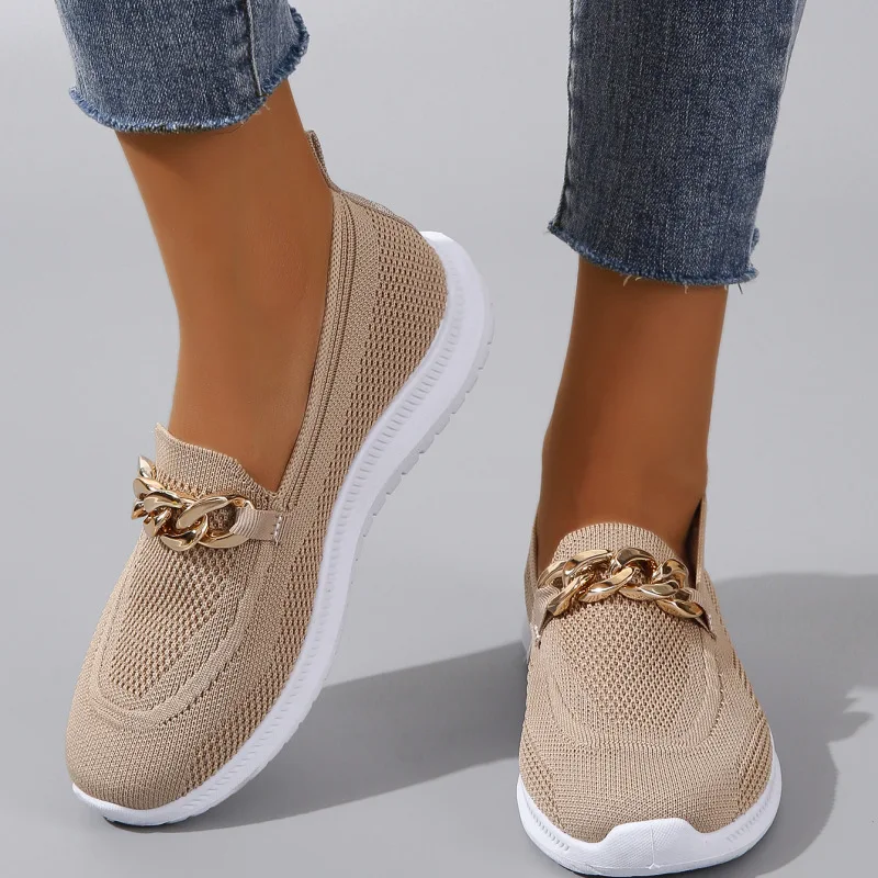 

Women's Thick Soft Sole Slip On Knitted Breathable Loafers Sneakers Shoes Women Wedge Platfom Knitting Walking Ballet Shoes