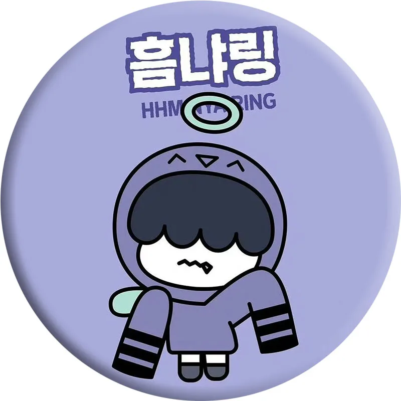 Kpop Idols Soobin Yeonjun Brooch Mirror Keychains Cartoon Cute Tinplate Badge Clothing Decoration TAEHYUN Soobin Fans Collection