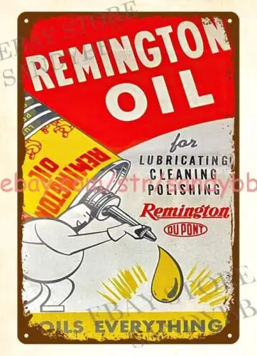 1940s Remington OIL Gun Oil metal tin sign household decorative items