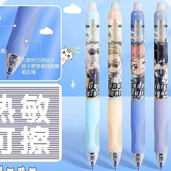 3Pcs/Set kawaii Anime Mechanical pen 0.5mm Erasable Gel Pen Refills Rods Washable Handle Stationery Gift