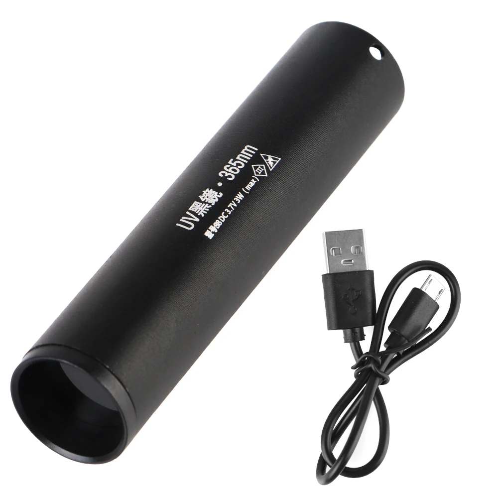 365nm ไฟฉายอัลตร้าไวโอเลต SV57 3W ไฟฉาย UV สำหรับสัตว์เลี้ยงที่ชาร์จ USB ในปัสสาวะสำหรับแมวหลอดตรวจแร่แมงป่องสีดำ