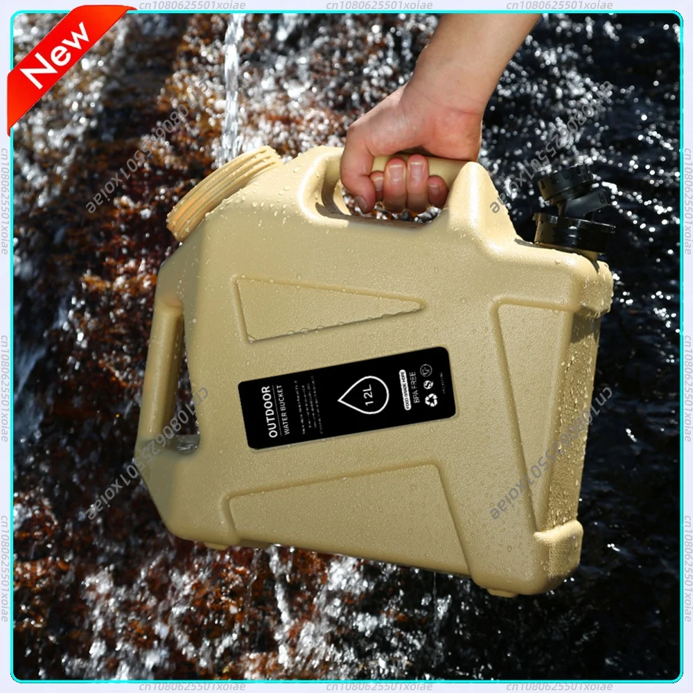 12L Camping Water Container with Spigot Portable Emergency Water Can Water Dispenser Carrier for Vehicle Car Outdoor Camping