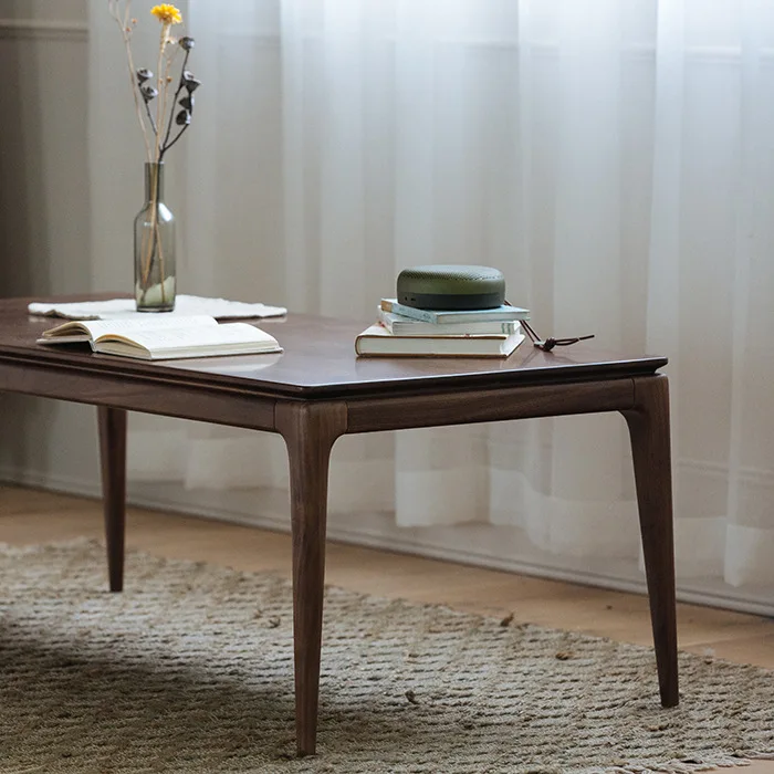 

Black walnut solid wood coffee table log balcony tea table small apartment living room home