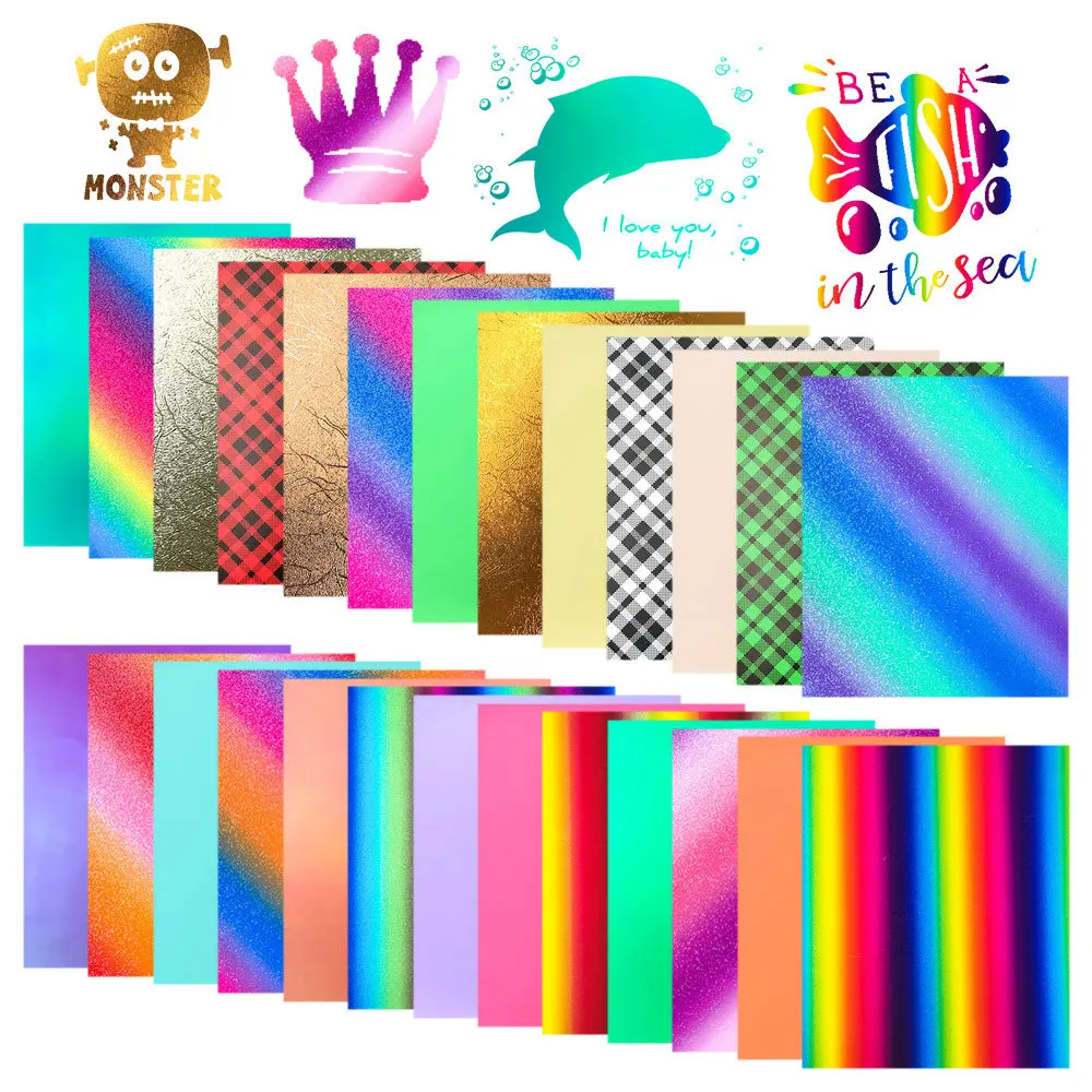 12in x 10in Holographic Rainbow Adhesive Vinyl Film Sheet Mugs Cup Window Ceramics Holiday Decoration For Cut