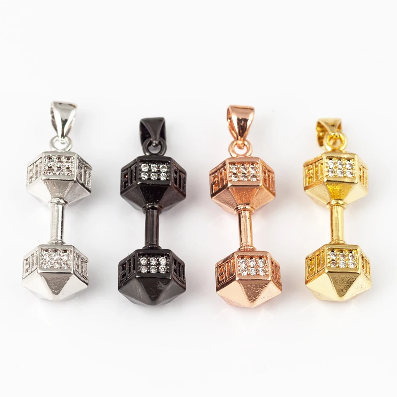 Cowboystiefel Sport Baseball Hantel Yoga Herren Zirkonia gepflasterter Stoff Charm Anhänger, 18K Gold Halskette Handwerk Schmuck Versorgung L99 – Detail 14